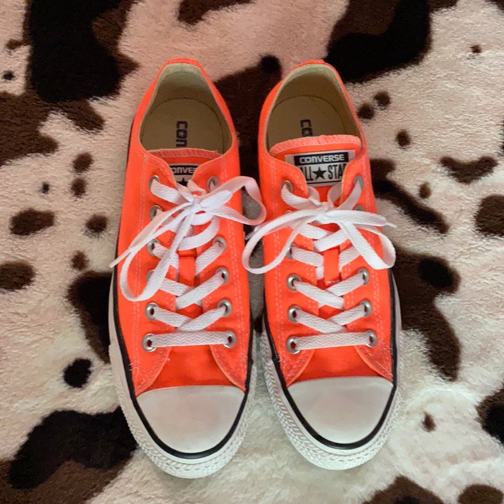 Neon coral converse
